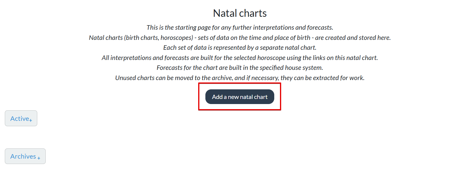 Creating a horoscope