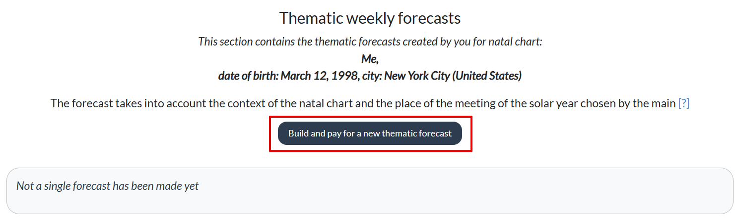 thematic forecast